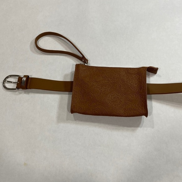 Stone & Co. Accessories - 5 for $25 Stone & co belt with bag embossed floral bag brown